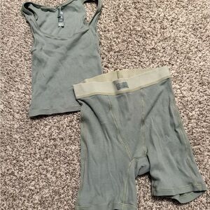 SKIMS Olive Green Pajama Set